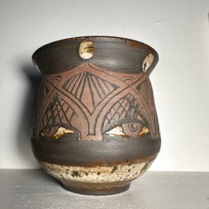 Brown Bear Vase with Eyes